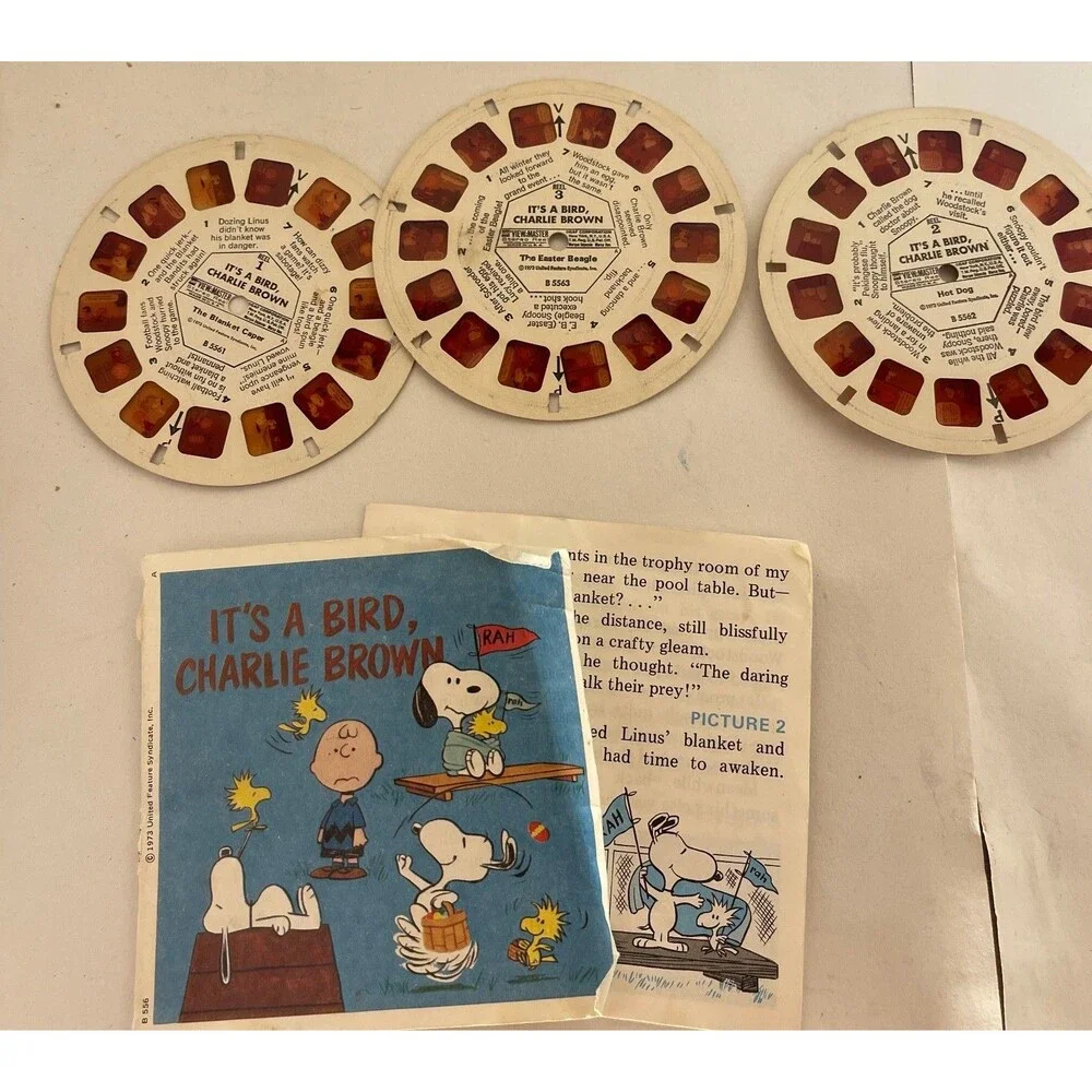 Vintage 1973 Viewmaster It’s a Bird Charlie Brown 3 reel Set GAF B-556 - Picture 1 of 5